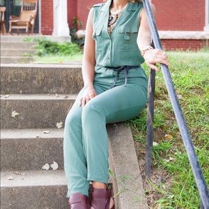 Green jumpsuit